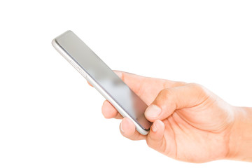 Close-up of using mobile phone