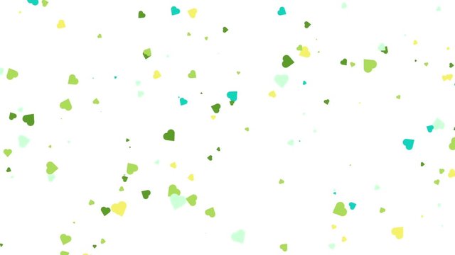 Colorful moving heart particles for background