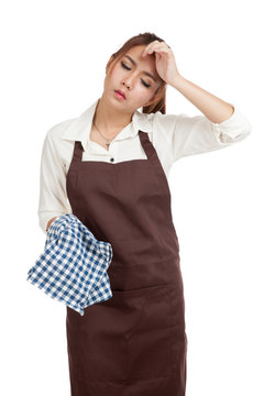 Tried Asian  waitress  in apron
