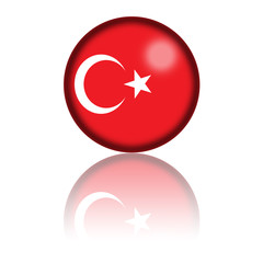 Obraz premium Turkey Flag Sphere 3D Rendering