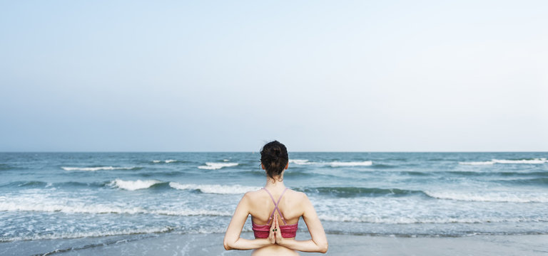 Balance Beach Energy Meditate Peace Relaxation Concept