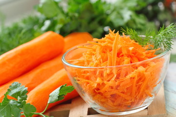 Salad with carrot and greens