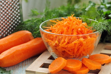 Salad with carrot and greens