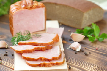 Baked meat with garlic and spices