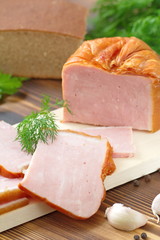 Baked meat with garlic and spices