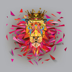 Obraz premium Geometric lion low ploygon