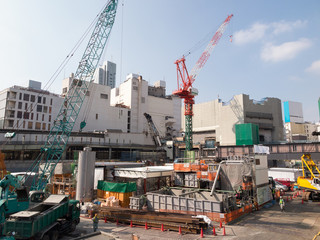Fototapeta na wymiar 渋谷駅前の再開発工事