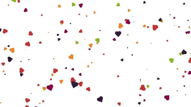 Colorful moving heart particles for background