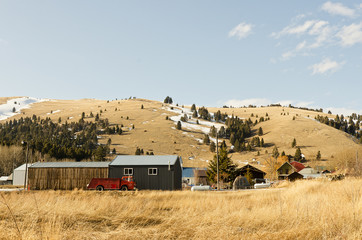 Small Montana Town in the mountains