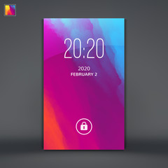 Modern Lock Screen for Mobile Apps. Vector Illustration.