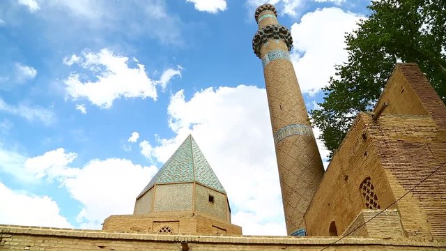 in iran  kashan  islamic mausoleum old   architecture mosque  minaret near the  sky