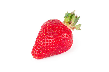 ripe strawberries on a white