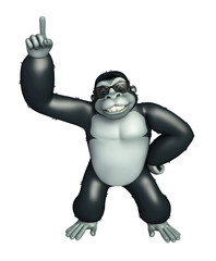 cute Gorilla cartoon character with sunglass