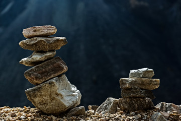 Pyramid of stones in Sayan mountains