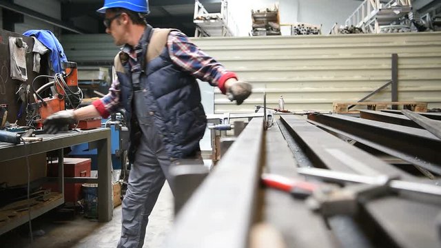 Metalworker in workshop