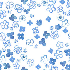 Naklejka na ściany i meble hand drawn watercolor floral seamless pattern. vector illustration