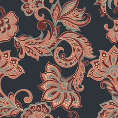 indian style floral seamless pattern