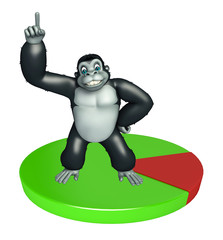 fun Gorilla cartoon character with circle sign