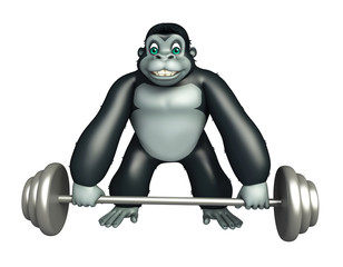 cute Gorilla cartoon character with Gim equipment