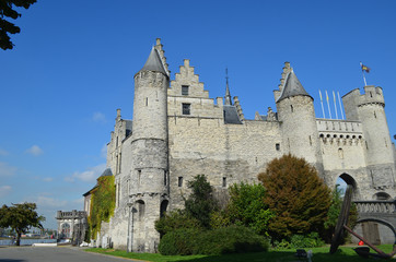 Fototapeta premium Medieval fortress het Steen in the old city center of Antwerp