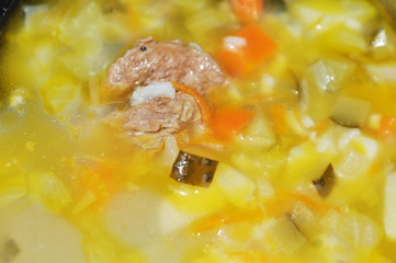 soup with meat and vegetables