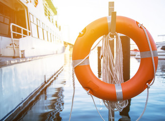 Life buoy on the pier