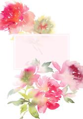 Peony greeting card