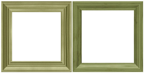 Fototapeta premium wooden frame isolated on white, set