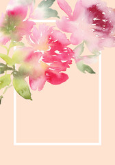 Peony greeting card