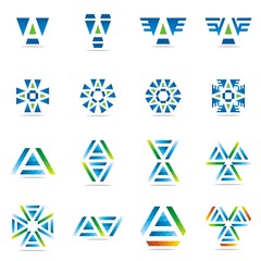 Collection of vector logos letter abstract