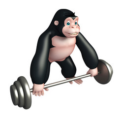 cute Gorilla cartoon character with Gim equipment