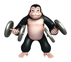 cute Gorilla cartoon character with Gim equipment