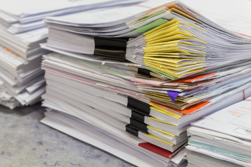 Stacks of paper.