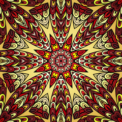 Seamless pattern with colorful circle ornament.