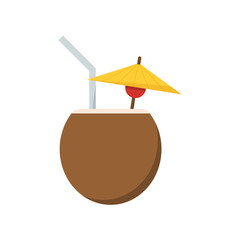 Summer Cocktail Drink Vector Icon