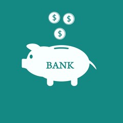 Piggy bank icon. Pictograph of moneybox