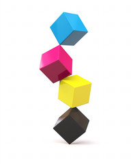 3D CMYK cubes