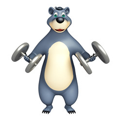 cute Bear cartoon character with equipment
