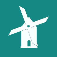 Windmill icon or sign isolated on white background. Mill symbol. Vector illustration