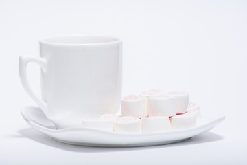 Cup Of Coffee and pink marshmallow