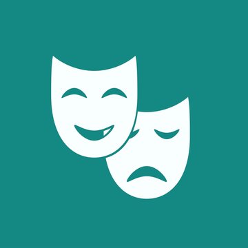 Theater mask icon or sign, vector illustration