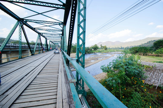 bridge in pai 16 December 2015: "memorial bridge in pai city" mae hong son,thailand