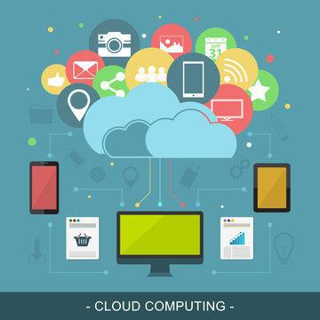 Cloud computing vector illustration.