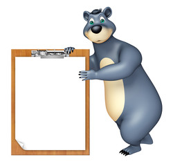 cute Bear cartoon character with exam pad