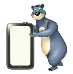 cute Bear cartoon character with mobile