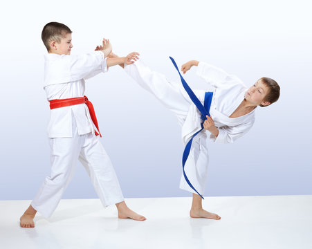 In karategi athletes train karate techniques