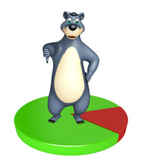 fun Bear cartoon character with circle sign