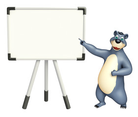 cute Bear cartoon character with white board