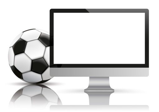 Black PC Monitor Football Mockup Mirror