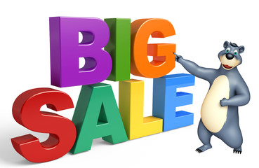 cute Bear cartoon character with big sale